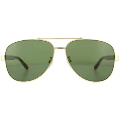 Gucci Sunglasses GG0528S 009 Gold and Havana Crystal Green