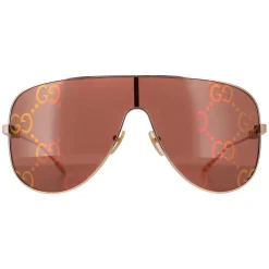 Gucci Sunglasses GG1436S 003 Gold Red
