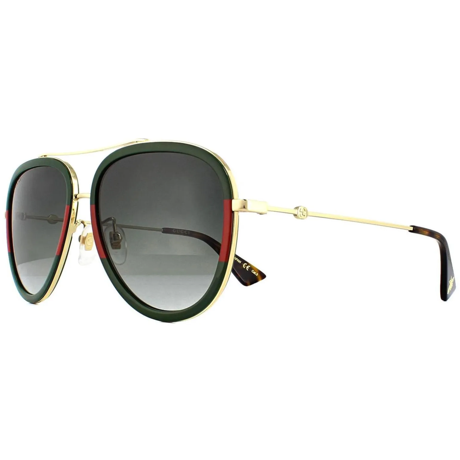 Gucci Sunglasses GG0062S 003 Gold Green Red Green Gradient