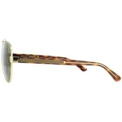 Gucci Sunglasses GG0528S 009 Gold and Havana Crystal Green