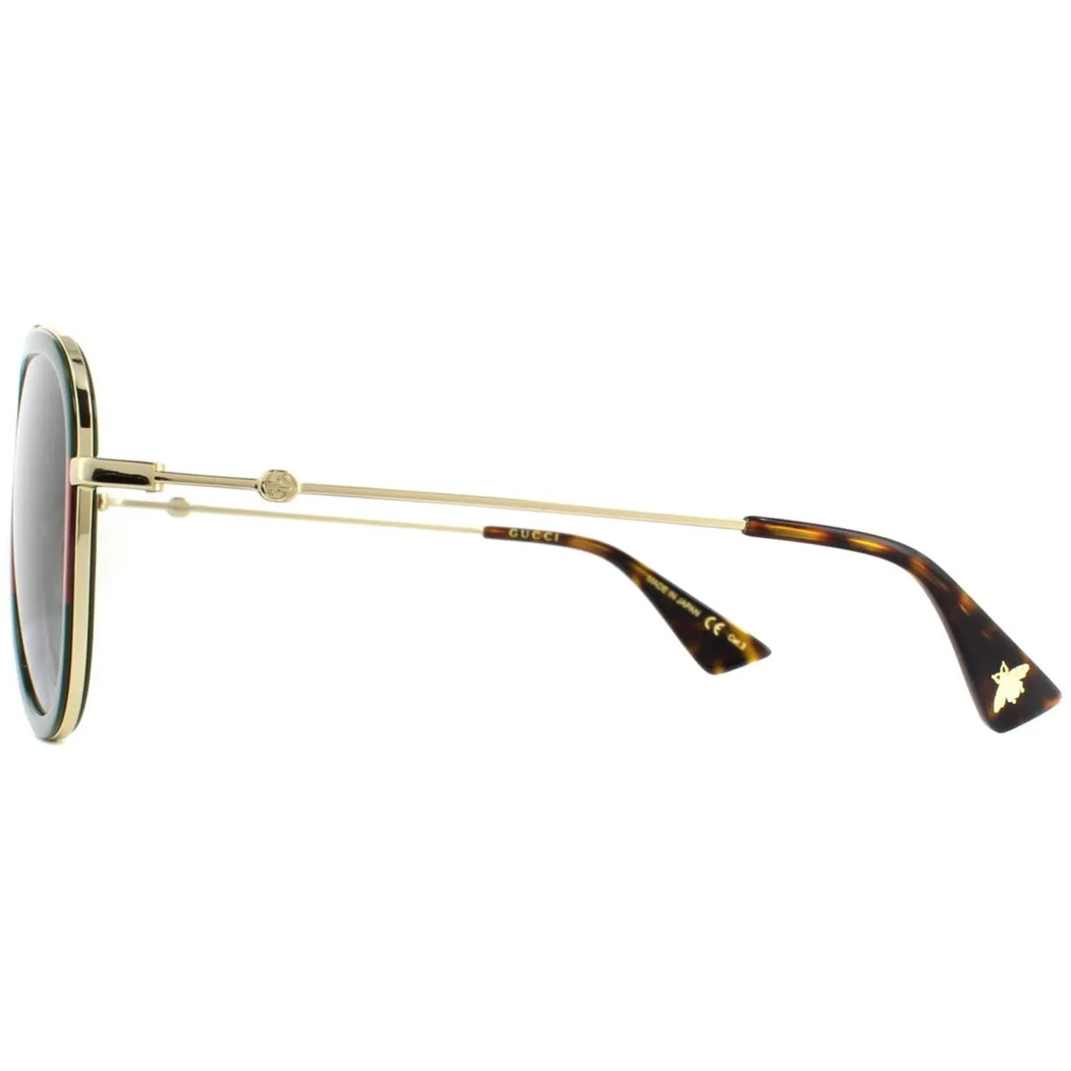 Gucci Sunglasses GG0062S 003 Gold Green Red Green Gradient