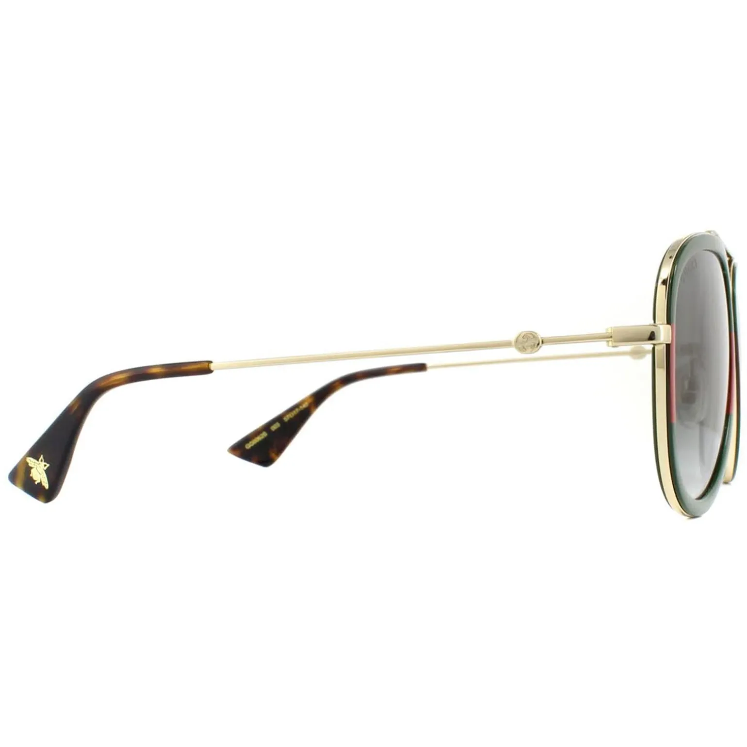 Gucci Sunglasses GG0062S 003 Gold Green Red Green Gradient