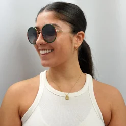Gucci Sunglasses GG0061S 003 Gold Green and Red Green Gradient