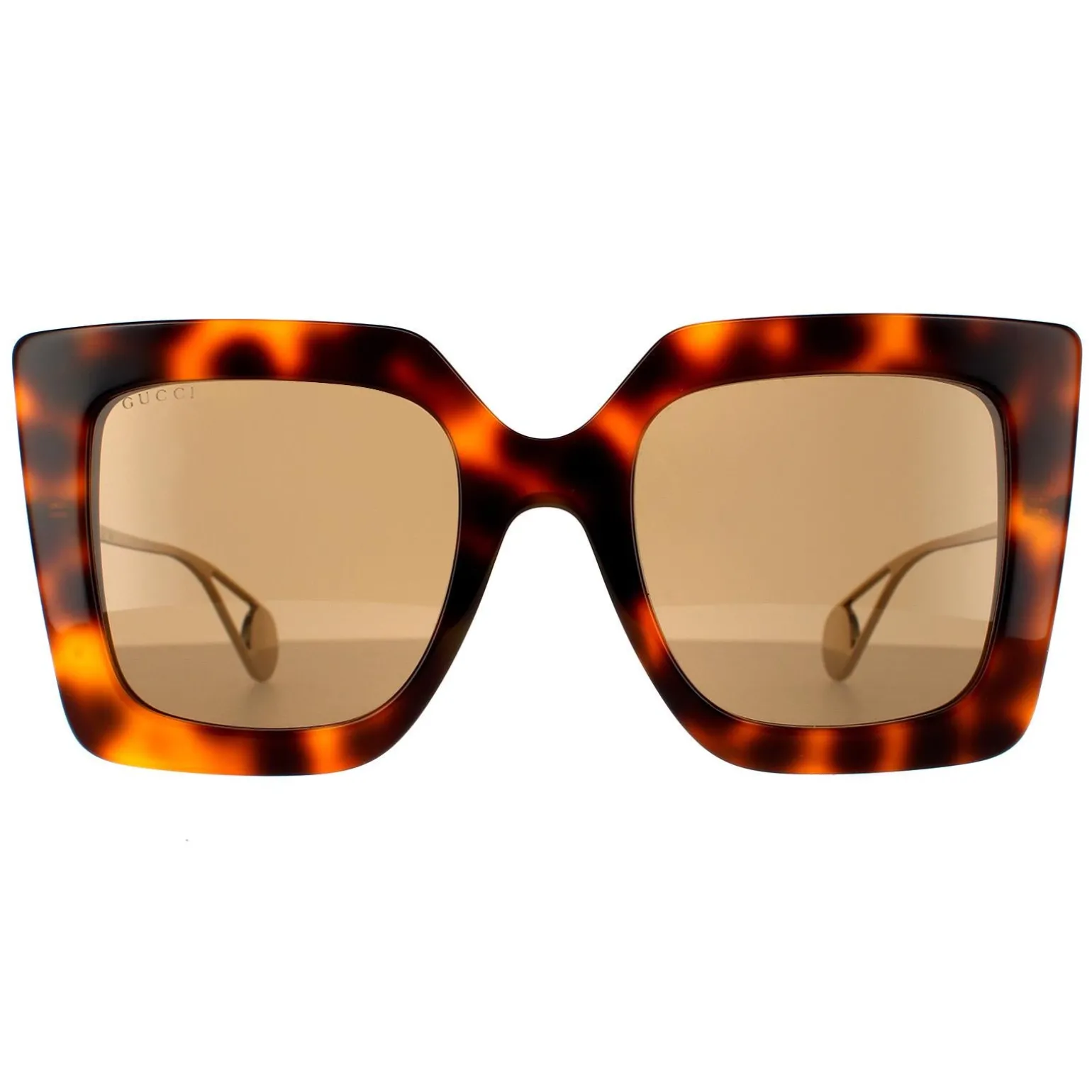 Gucci Sunglasses GG0435S 003 Havana and Gold Brown