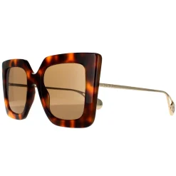 Gucci Sunglasses GG0435S 003 Havana and Gold Brown