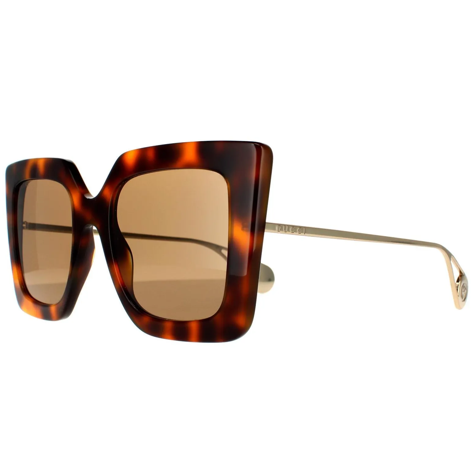 Gucci Sunglasses GG0435S 003 Havana and Gold Brown