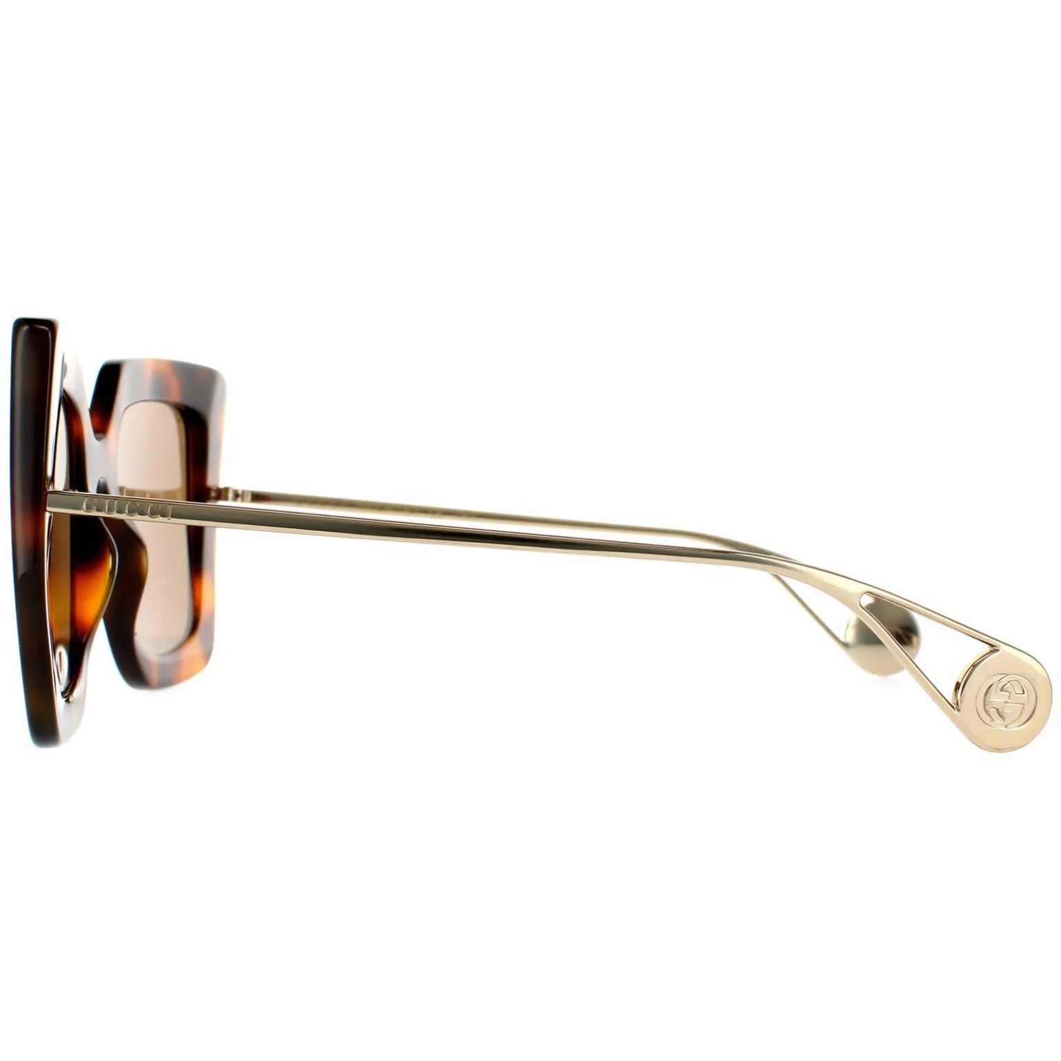 Gucci Sunglasses GG0435S 003 Havana and Gold Brown