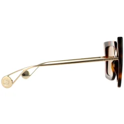 Gucci Sunglasses GG0435S 003 Havana and Gold Brown