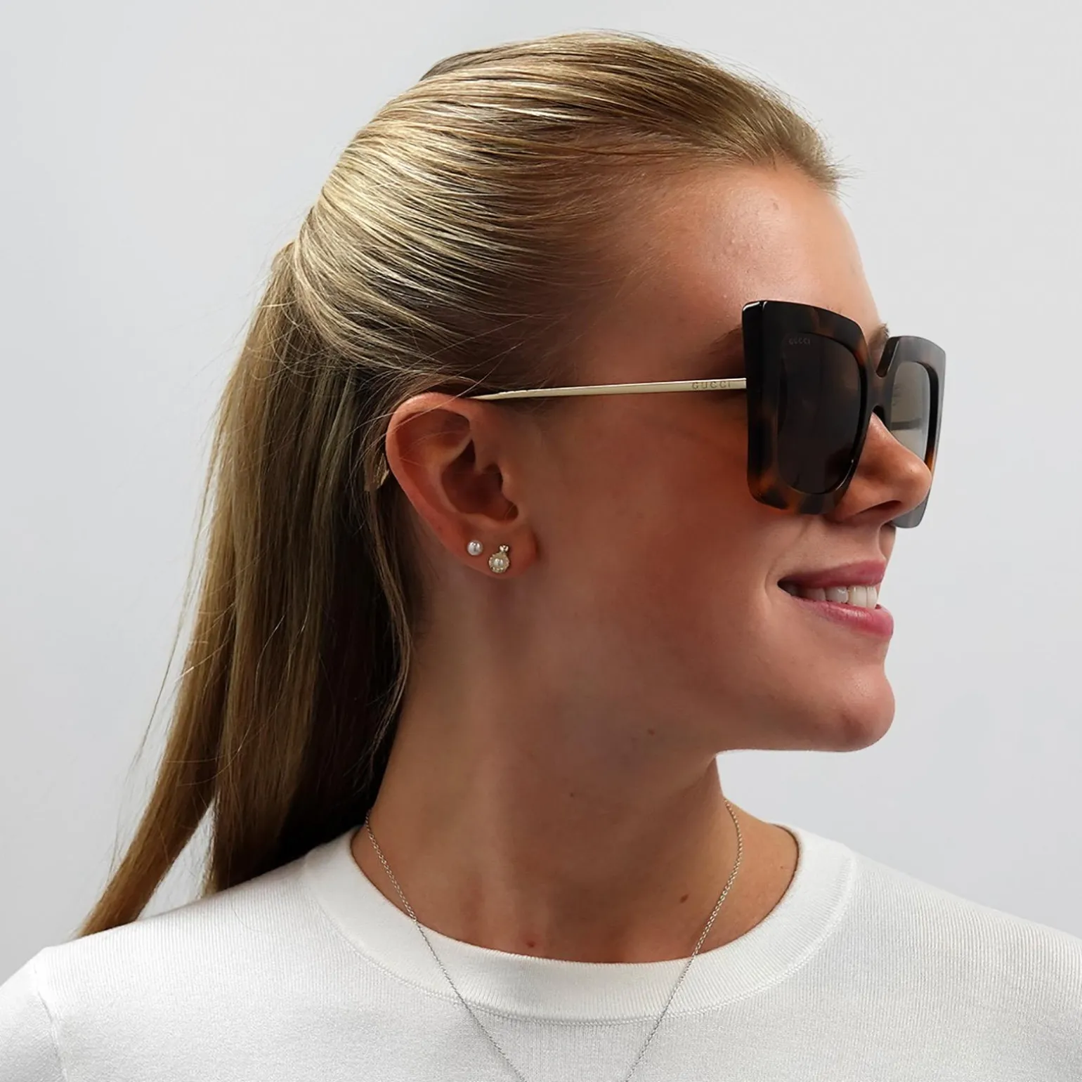 Gucci Sunglasses GG0435S 003 Havana and Gold Brown