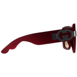 Gucci Sunglasses GG1688S 003 Red with Silver Grey with Light Silver Mi