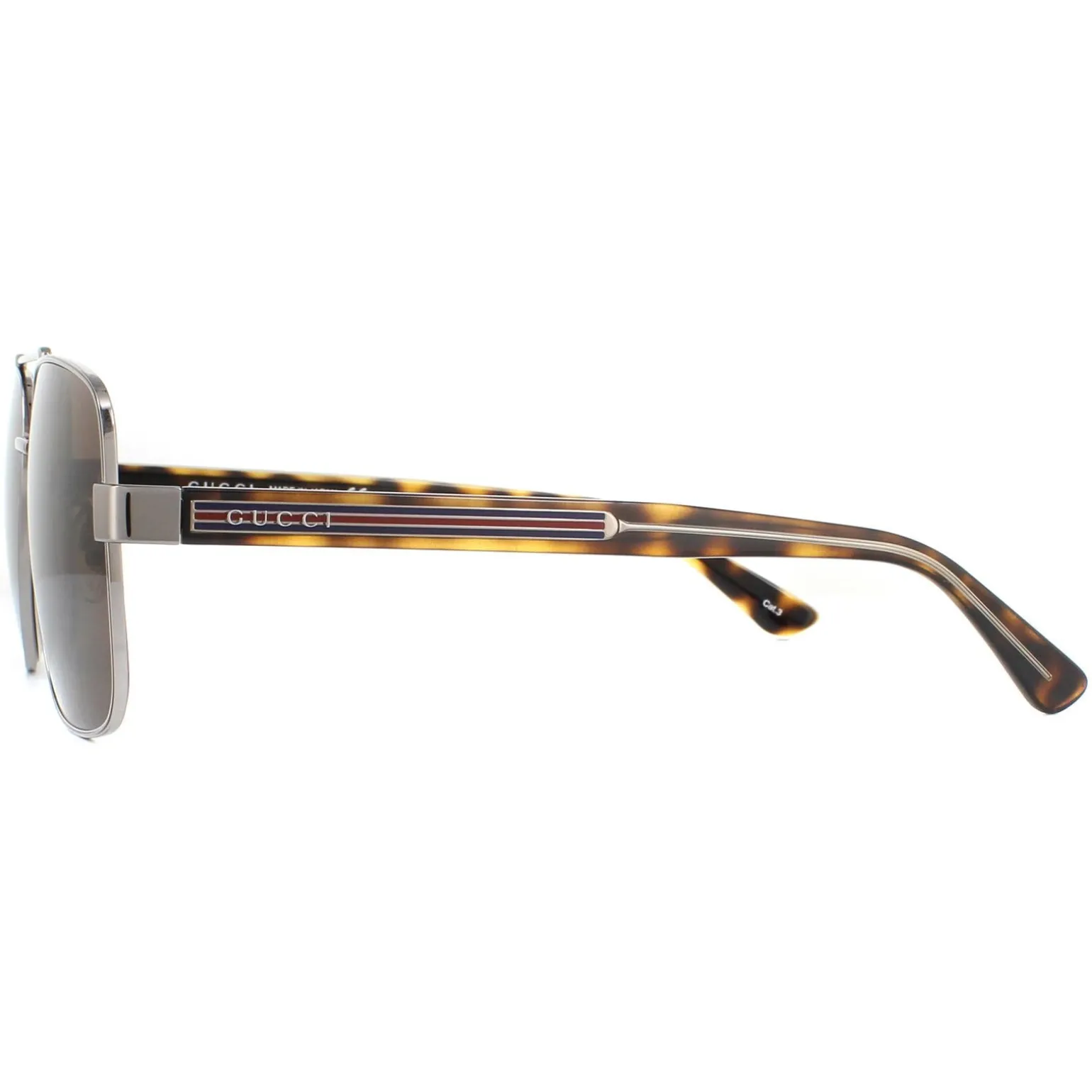 Gucci Sunglasses GG0529S 002 Ruthenium Havana Brown