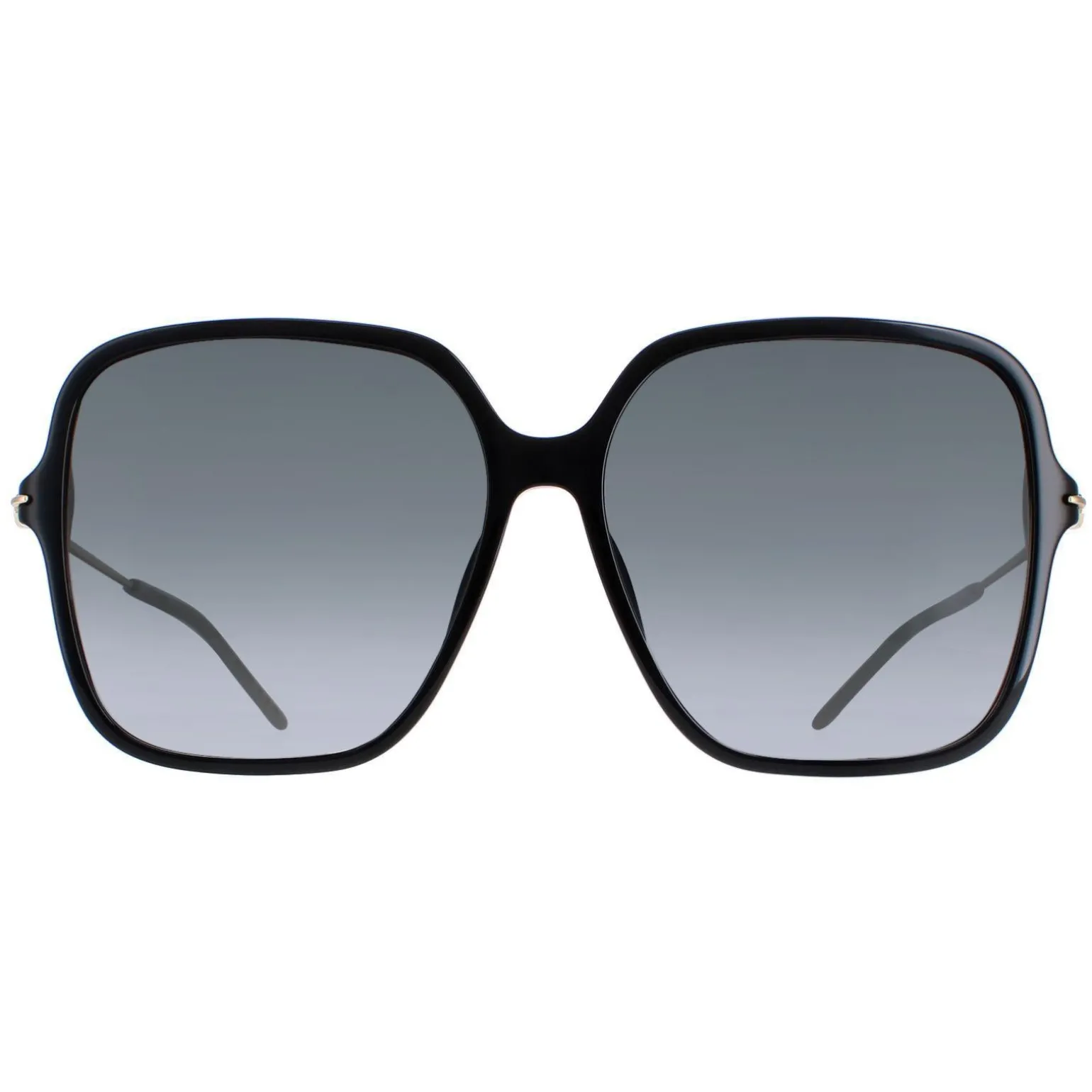 Gucci Sunglasses GG1267S 001 Shiny Black and Gold Grey Gradient