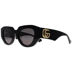 Gucci Sunglasses GG1421S 001 Shiny Black Grey