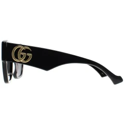 Gucci Sunglasses GG1422S 001 Shiny Black Grey