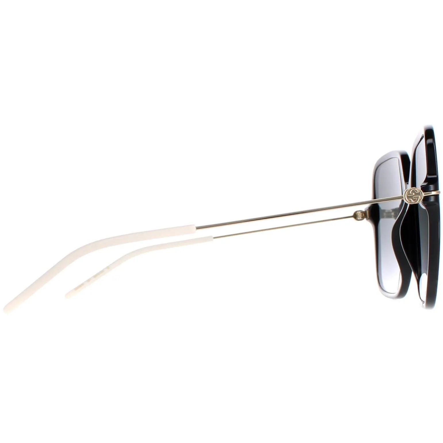 Gucci Sunglasses GG1267S 001 Shiny Black and Gold Grey Gradient