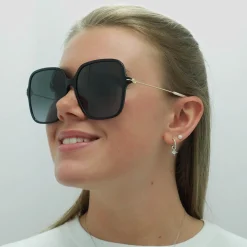 Gucci Sunglasses GG1267S 001 Shiny Black and Gold Grey Gradient