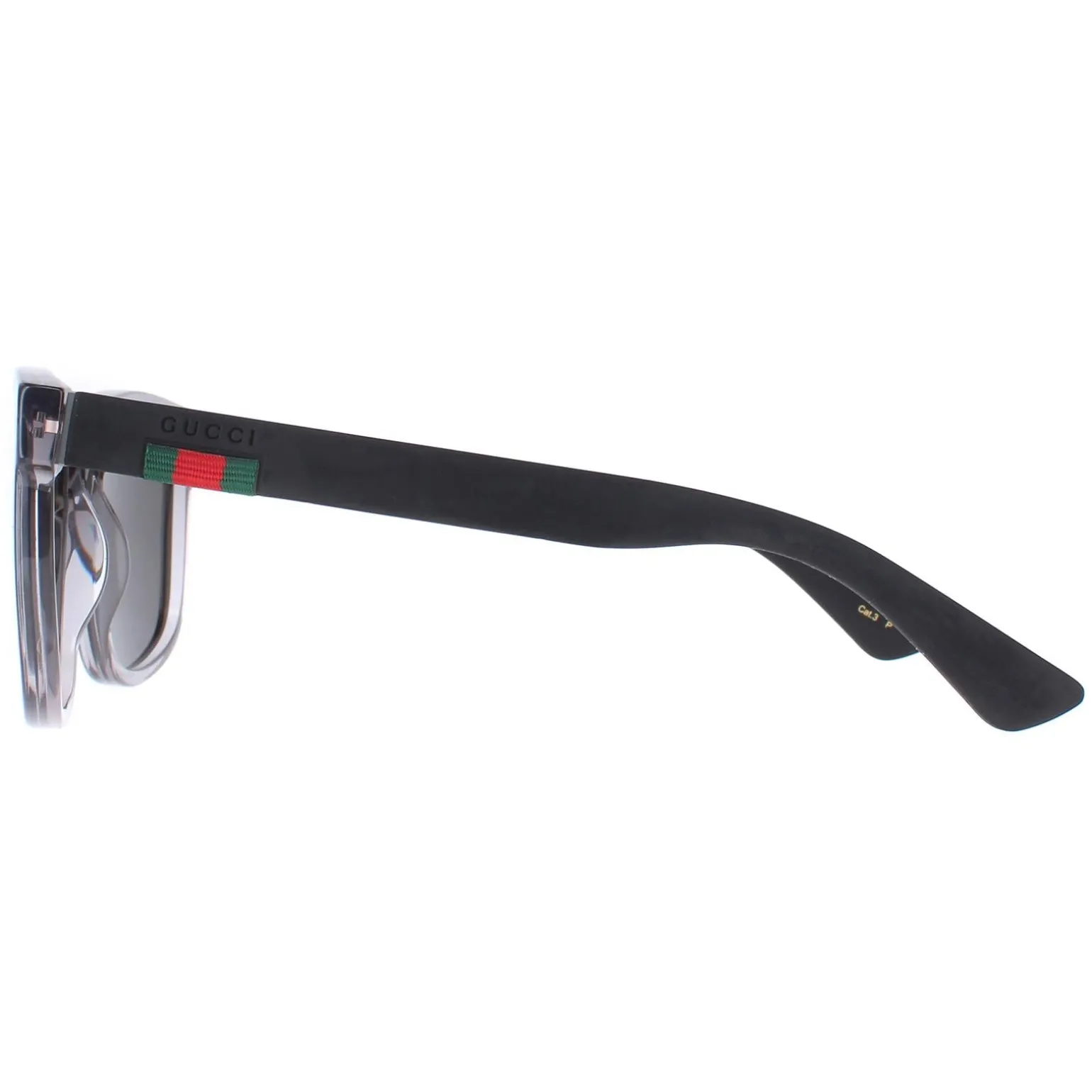 Gucci Sunglasses GG0010S 004 Transparent Grey and Black Grey Polarized