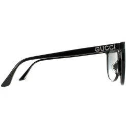 Gucci Sunglasses GG0729SA 001 Shiny Black Grey Gradient