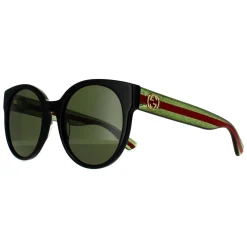 Gucci Sunglasses GG0035SN 002 Black With Green and Red Glitter Green