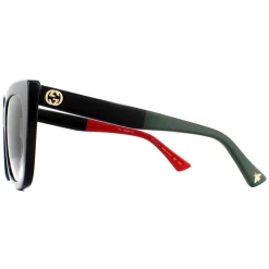 Gucci Sunglasses GG0163SN 003 Black with Red and Green Brown Gradient