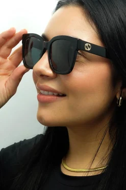Gucci Sunglasses GG0034SN 001 Black Grey