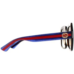 Gucci Sunglasses GG0036SN 004 Havana Glitter Blue and Red Brown Gradie