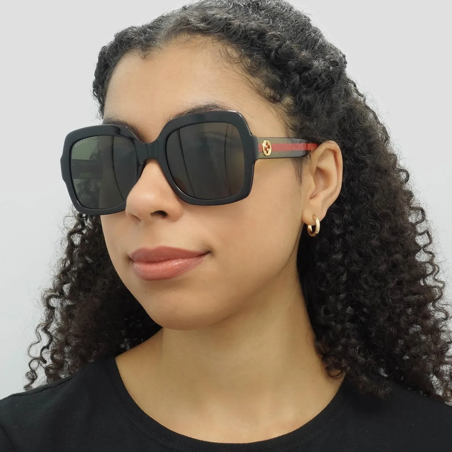 Gucci Sunglasses GG0036SN Black Green Glitter and Red Green
