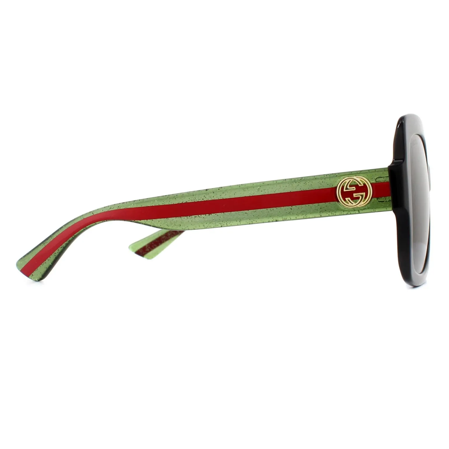 Gucci Sunglasses GG0036SN Black Green Glitter and Red Green