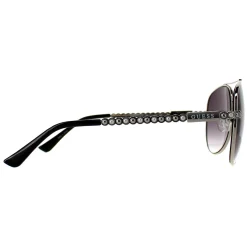 Guess Sunglasses GF0356 10B Shiny Light Nickeltin Smoke Gradient