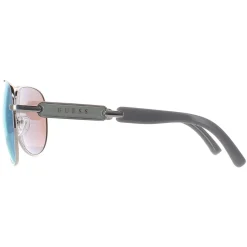 Guess Sunglasses GU7295 06X Shiny Dark Nickeltin Blue Mirror