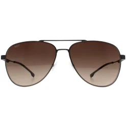 Hugo Boss Sunglasses BOSS 1641/S R80 HA Matte Dark Ruthenium Brown Gra
