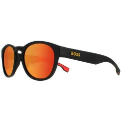 Hugo Boss Sunglasses BOSS 1452/S PGC UZ Matte Black Yellow Red Mirror