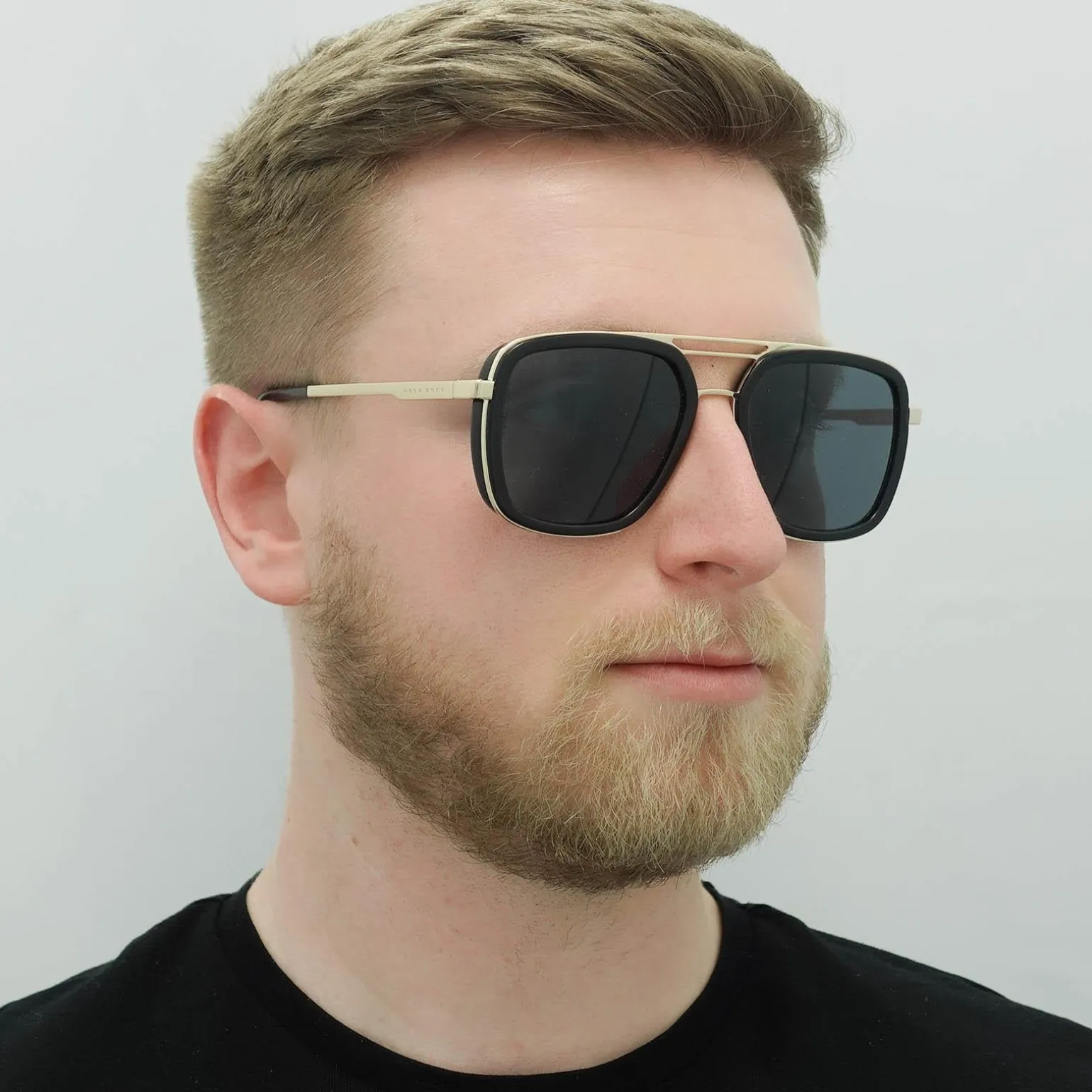 Hugo Boss Sunglasses BOSS 1235/S 807 IR Black Gold Grey