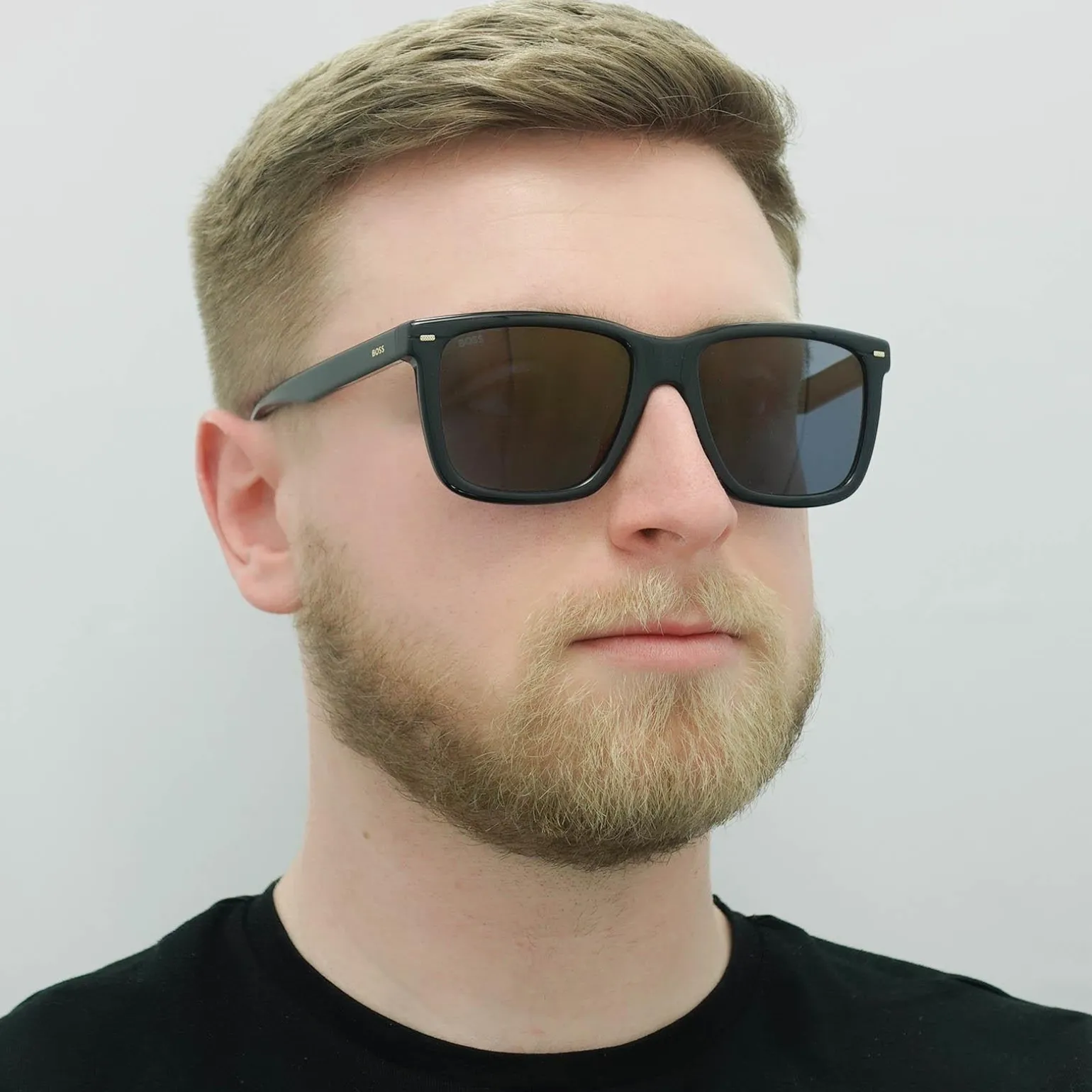 Hugo Boss Sunglasses BOSS 1317/S 807 K1 Black Brown Gold Mirrored