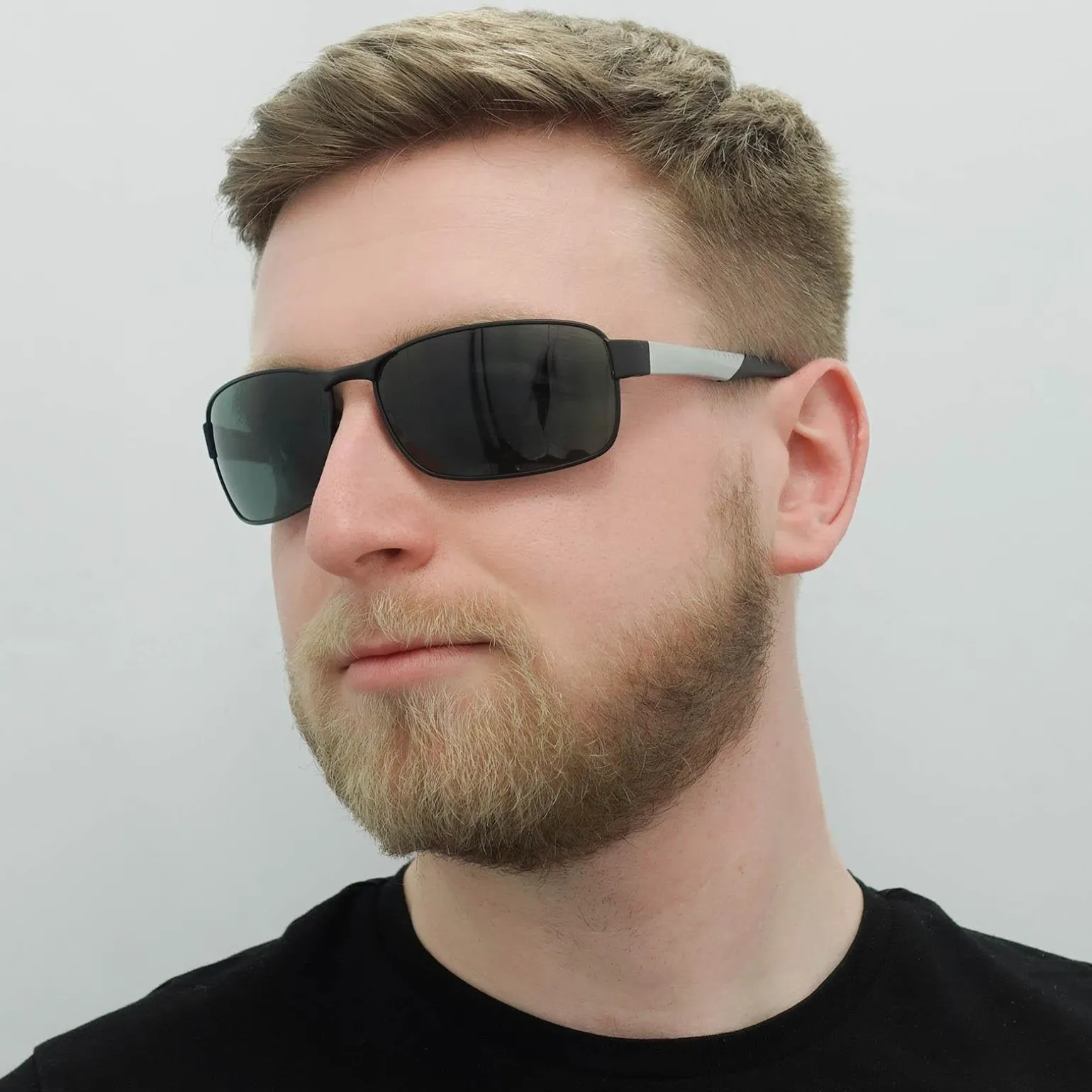 Hugo Boss Sunglasses 0569/P/S 92K RA Dark Ruthenium Grey Green Polariz