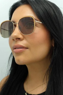 INVU Sunglasses B1018 C Gold Beige Brown Polarized