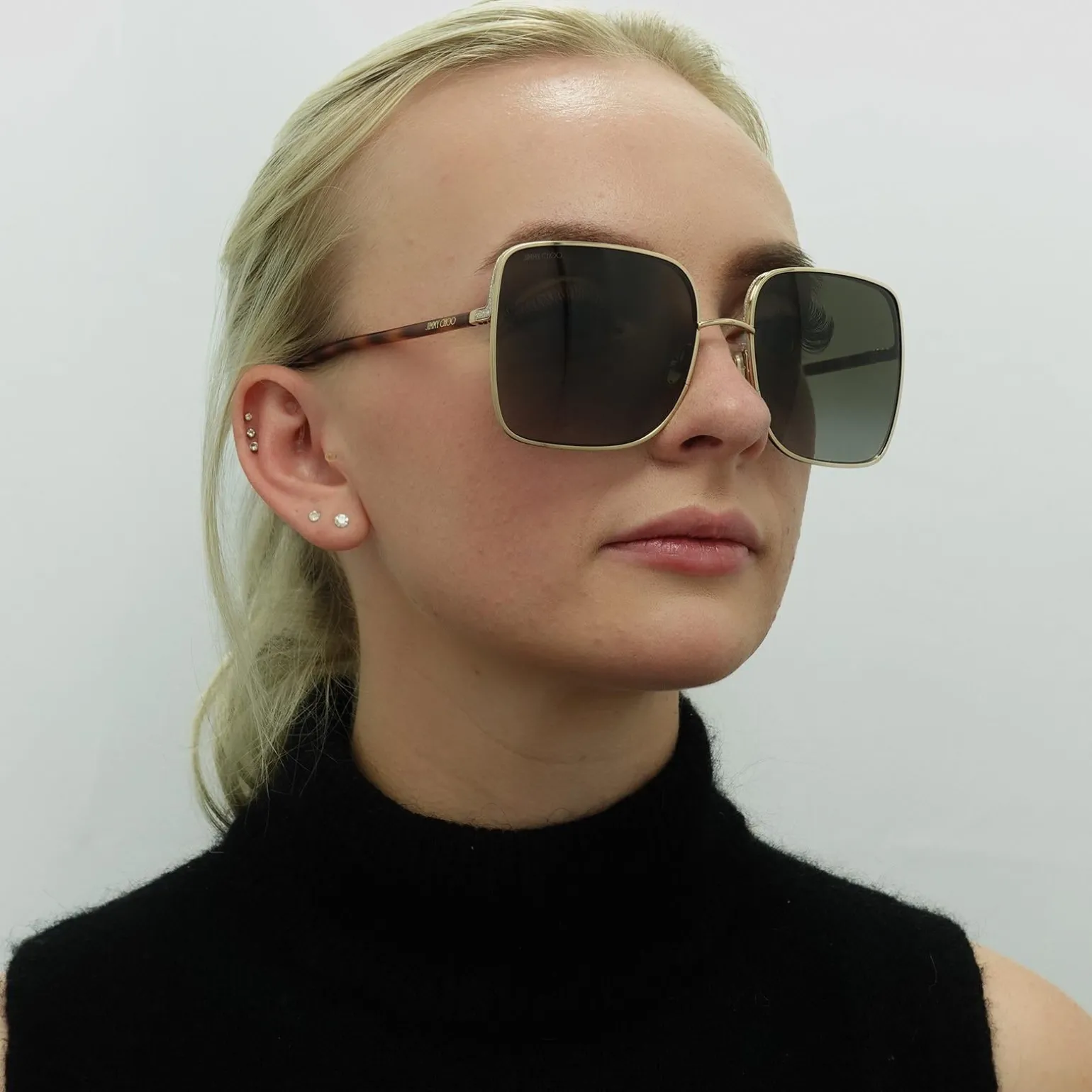 Jimmy Choo Sunglasses ALIANA/S 06J HA Gold Havana Brown Gradient