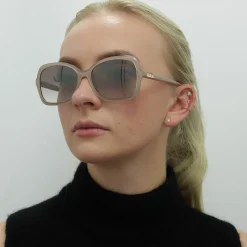 Jimmy Choo Sunglasses BETT/S FWM NQ Nude Brown Silver Mirror