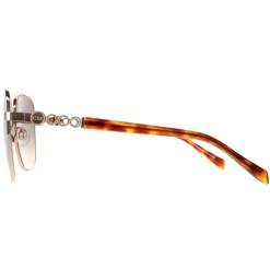 Karen Millen Sunglasses KM7020 410 Shiny Gold Dark Brown Gradient