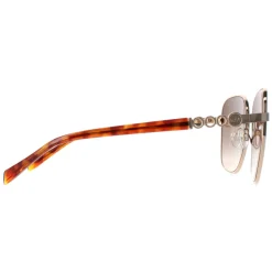 Karen Millen Sunglasses KM7020 410 Shiny Gold Dark Brown Gradient