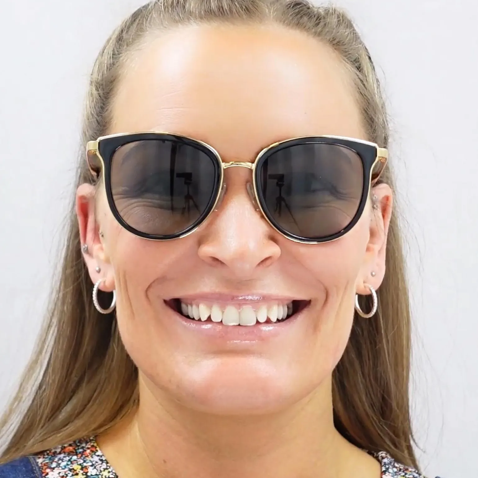 Michael Kors Sunglasses Adrianna 1 1010 1100T3 Black Gold Grey Gradien