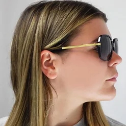 Michael Kors Sunglasses Adrianna II 2024 316011 Black Gold Light Grey
