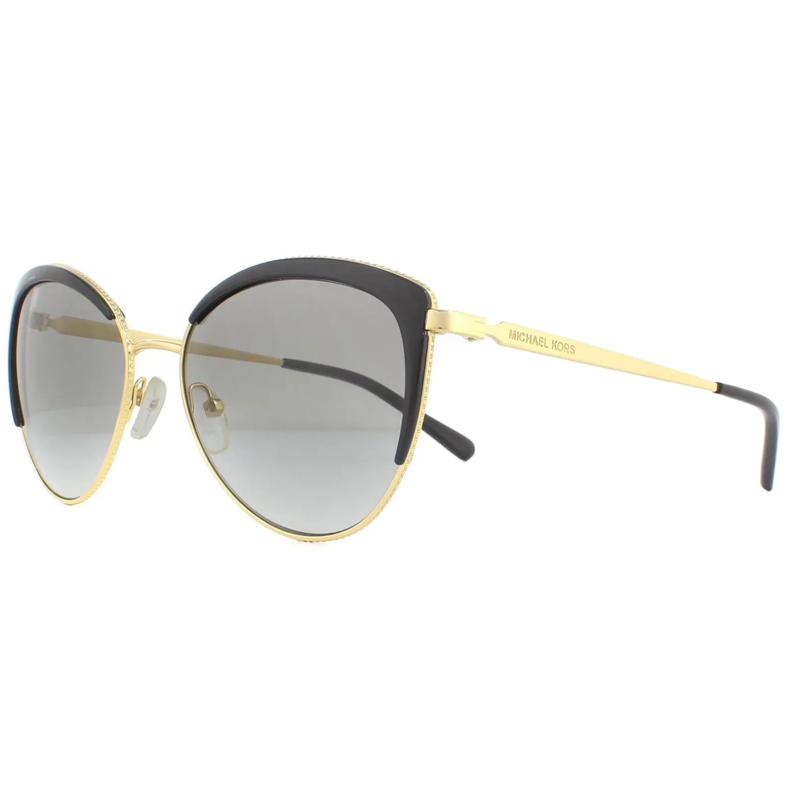 Michael Kors Sunglasses Biscayne MK1046 110011 Light Gold Black Dark G