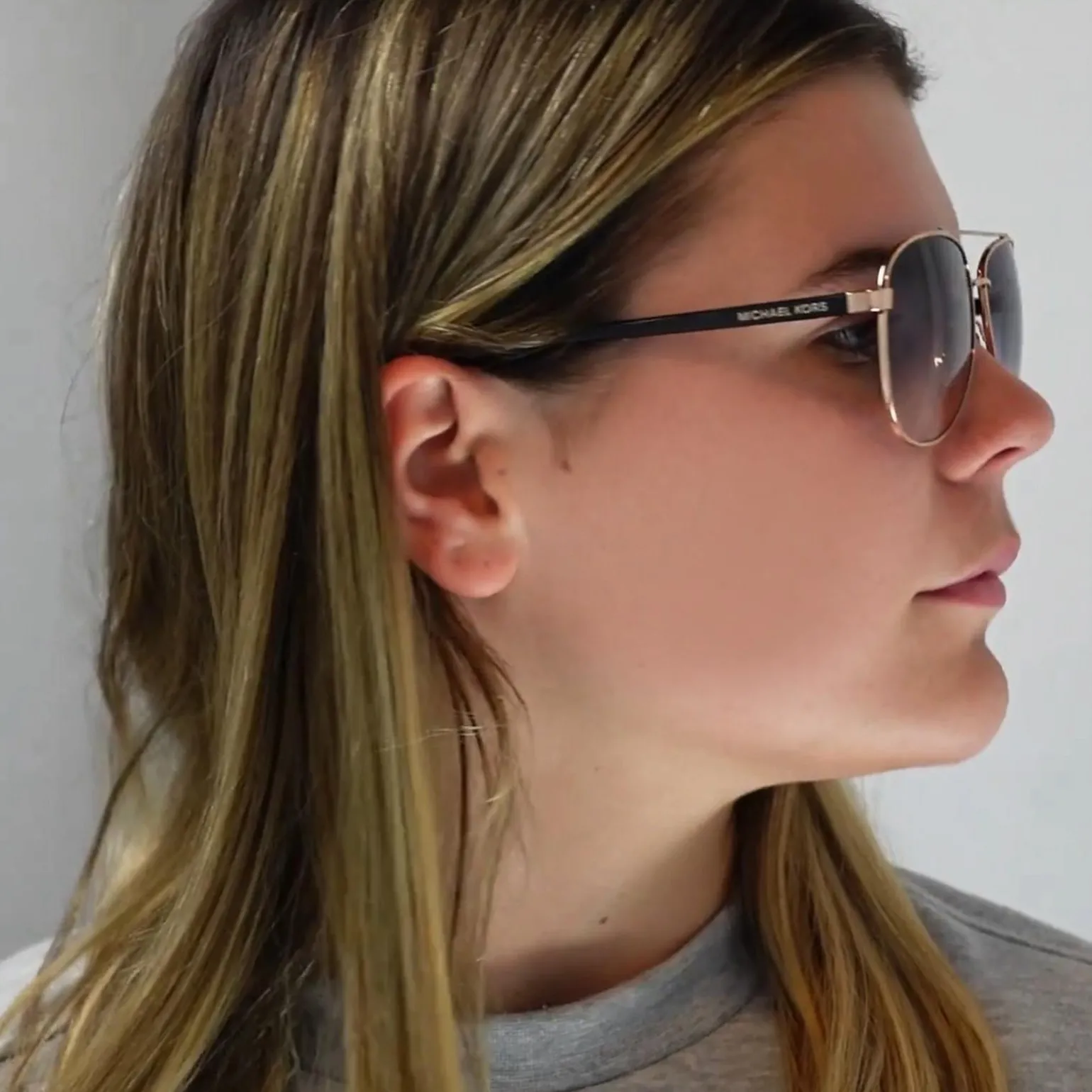 Michael Kors Sunglasses Hvar 5007 109936 Rose Gold Brown Gradient