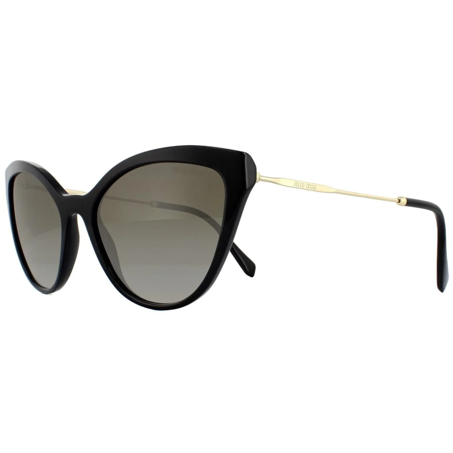 Miu Miu Sunglasses MU03US 1AB5O0 Black Gradient Grey Mirror Silver