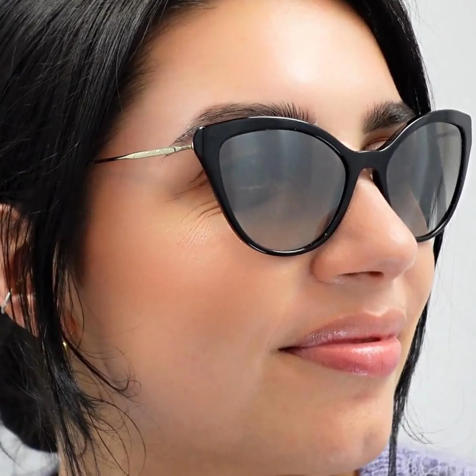 Miu Miu Sunglasses MU03US 1AB5O0 Black Gradient Grey Mirror Silver