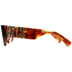 Miu Miu Sunglasses MU09WS 11Q08S Striped Tobacco Dark Violet