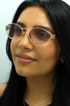 Miu Miu Sunglasses MU52YS 5AK06S Gold Brown Gradient Violet