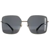 Miu Miu Sunglasses MU51YS ZVN5S0 Pale Gold Dark Grey