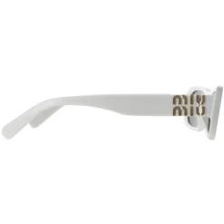 Miu Miu Sunglasses MU08ZS 1425S0 White Ivory Dark Grey